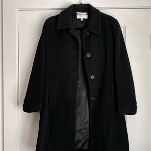 Larry Levine Classic Black Wool Coat